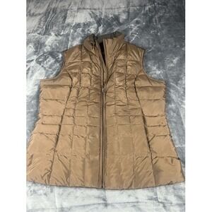 Eddie Bauer ‎ premium goose down brown Vest size S hiking jogging